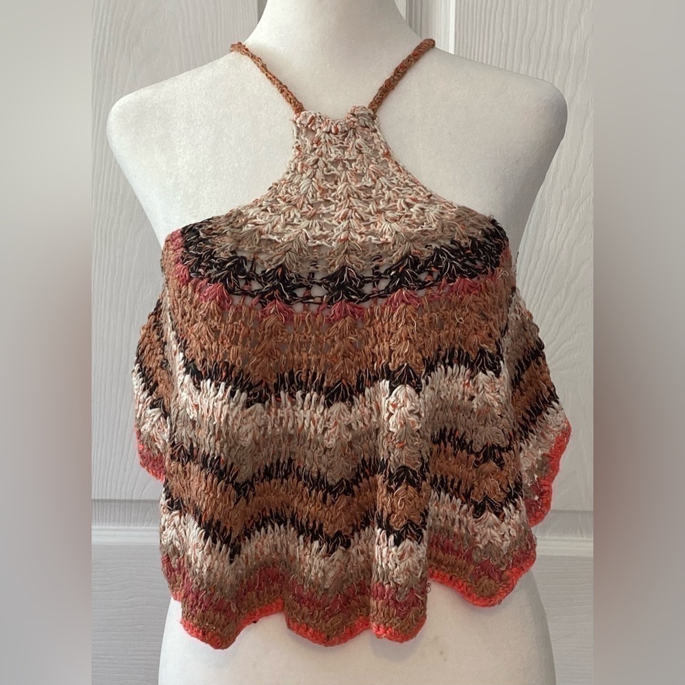 NWT Anthropologie Crochet Halter Tank Top Purple Motif Multiple Sizes - Picture 5 of 13